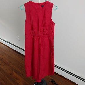 Madewell red poplin cotton midi dress with pockets